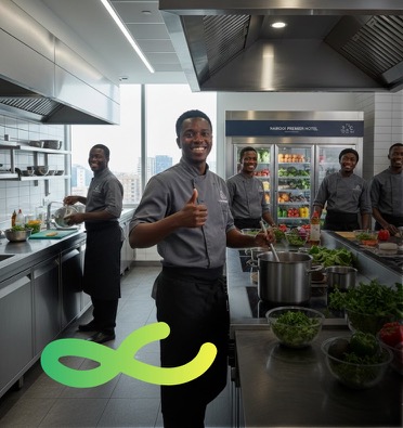 LipaGas Energy solutions for Hotels and Restaurants showing professional kitchen setups.