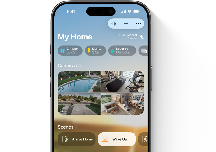 An Infrastructure showing the Home App 'My Home' UI
